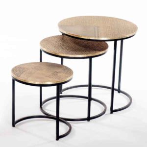 Brass set of 3 Piece Side table