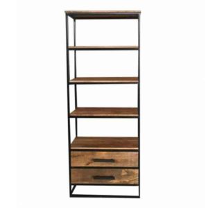 Industrial Style Bookcase with Drawers