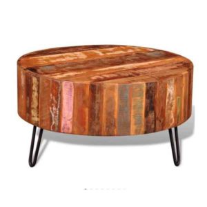 Reclaimed Wood Round Coffee Table Solid