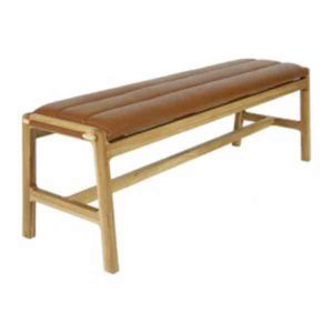 Leather Wooden Bench