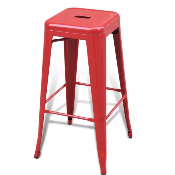 Bar Stool Square Red